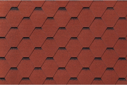 Черепица гибкая RoofShield Фемили Лайт Модерн красный с оттенением