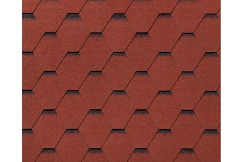 Черепица гибкая RoofShield Фемили Лайт Стандарт красный с оттенением