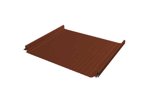 Кликфальц Pro Gofr Grand Line 0,5 Satin Matt TX с пленкой на замках RAL 8004 терракота