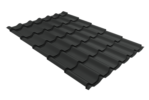 Металлочерепица Классик ("Classic") v01 0,5 Satin Matt TX RAL 7016 антрацитово-серый