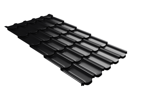 Металлочерепица "Квинта плюс3D" ("Kvinta plus3D") 0,5 Satin RAL 9005 черный