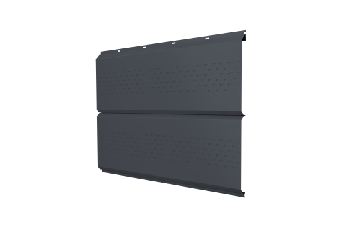 Софит ЭкоБрус new c перфорацией 0,45 PE с пленкой RAL 7024 мокрый асфальт