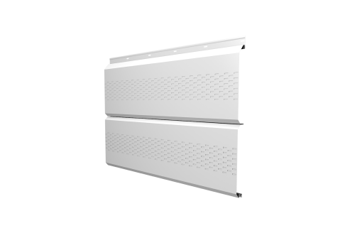 Софит ЭкоБрус с перфорацией 0,345 Grand Line 0,45 PE с пленкой RAL 9003 сигнальный белый