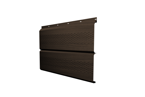 Софит ЭкоБрус с перфорацией 0,345 Grand Line 0,45 Print Elite с пленкой Coffee Wood TwinColor