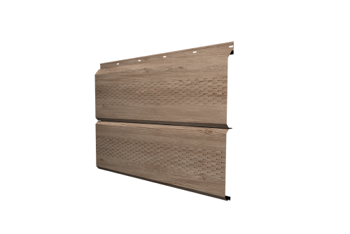 Софит ЭкоБрус с перфорацией 0,345 Grand Line 0,45 Print Elite с пленкой White Wood TwinColor