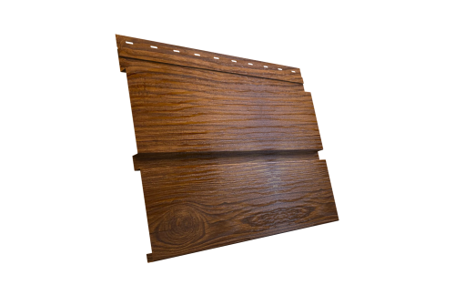 Софит металлический Квадро Брус без перфорации 0,45 Print-Double Premium с пленкой Golden Wood Intense F