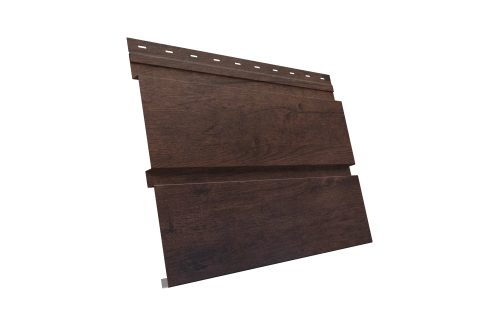Софит металлический Квадро Брус без перфорации 0,45 Print Elite с пленкой Antique Wood TwinColor