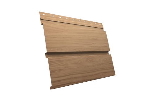 Софит металлический Квадро Брус без перфорации 0,45 Print Elite с пленкой Honey Wood TwinColor
