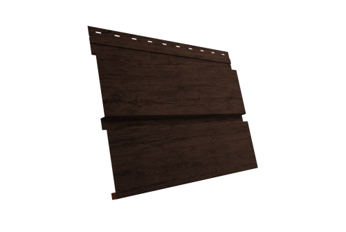 Софит металлический Квадро Брус без перфорации 0,45 Print Premium с пленкой Antique Wood TwinColor