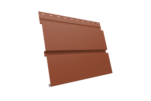 Софит металлический Квадро Брус без перфорации 0,5 Satin Matt с пленкой RAL 8004 терракота