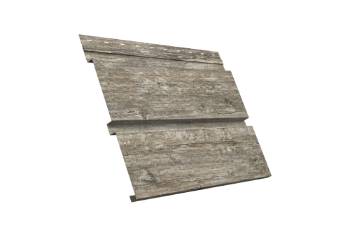 Софит металлический Квадро Брус с перфорацией 0,45 Print Elite с пленкой Nordic Wood TwinColor
