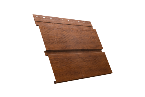 Софит металлический Квадро Брус с перфорацией 0,45 Print Premium с пленкой Golden Wood Fresh TwinColor