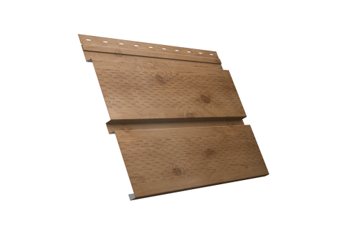 Софит металлический Квадро Брус с перфорацией 0,45 Print Premium с пленкой Pine Wood Fresh
