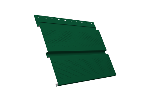 Софит металлический Квадро Брус с перфорацией 0,5 Satin Matt TX с пленкой RAL 6005 зеленый мох