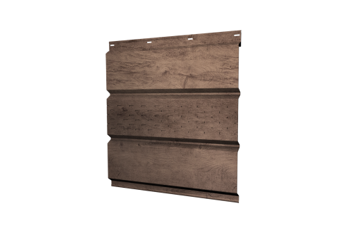 Софит металлический центральная перфорация 0,45 Print Premium с пленкой Almond Wood Fresh