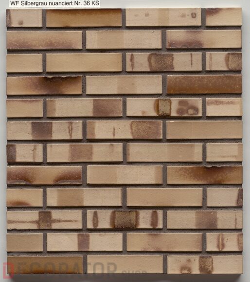 Клинкерный кирпич Westerwaelder WK36KS Silbergrau nuanciert Kohle Spezial Spar, 240*55*71 мм