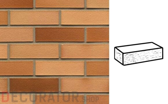 Кирпич клинкерный пустотелый Muhr 06EG Hellbraun-bunt Edelglanz рустик, 290*90*71 мм