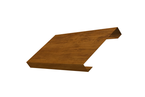Ламель лицевая 125 забора жалюзи Texas 0,45 Print-Double Elite с пленкой Golden Wood
