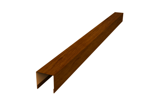 Планка вертикальная лицевая для забора жалюзи Palermo 0,45 Print Premium Golden Wood Intense FTC (2,5м)