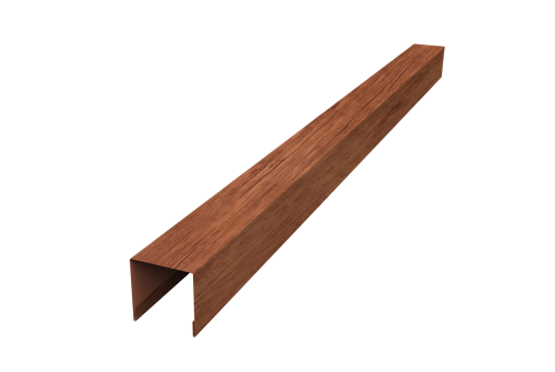 Планка вертикальная лицевая для забора жалюзи Palermo 0,45 Print Premium Rowan Wood Intense FTC (3м)