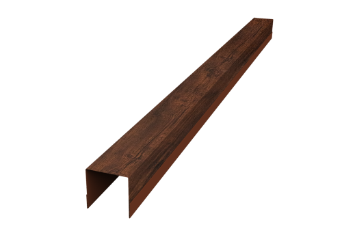 Планка вертикальная обратная для забора жалюзи Palermo 0,45 Print Premium Cherry Wood Dark FTC (1,8м)