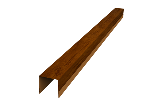 Планка вертикальная обратная для забора жалюзи Palermo 0,45 Print Premium Golden Wood Intense FTC (2,5м)