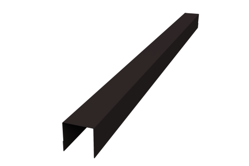 Планка вертикальная обратная Palermo 0,45 PE-Double RAL 9005 черный (1,8м)