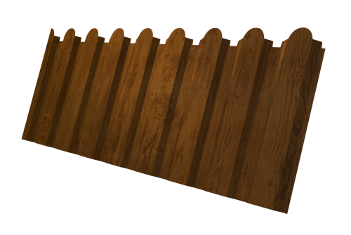 Профнастил С20A фигурный 0,45 Print Elite Golden Wood TwinColor