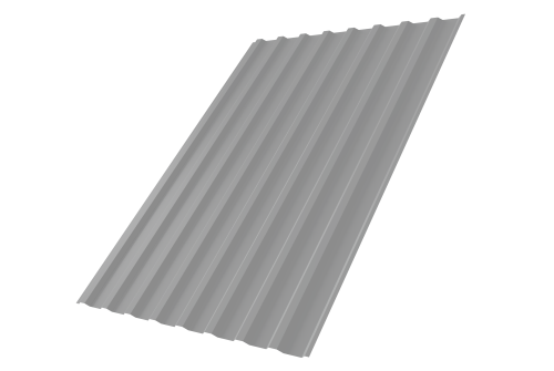Профнастил С20B 0,5 Satin RAL 9006 бело-алюминиевый