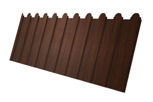 Профнастил С8A v01 фигурный 0,45 Print Elite Choco Wood TwinColor