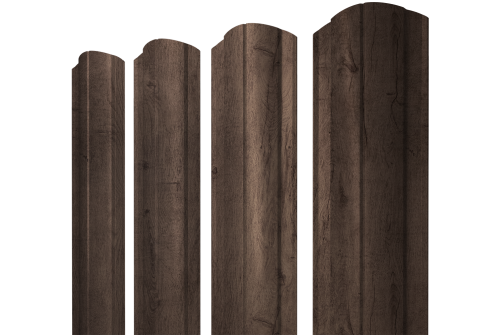 Штакетник Круглый фигурный 0,45 Print Premium Almond Wood Fresh