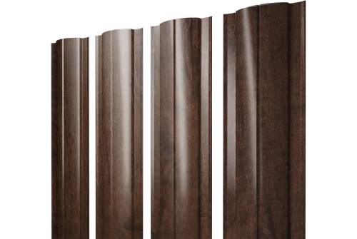 Штакетник Круглый с прямым резом 0,45 Print Elite Antique Wood TwinColor