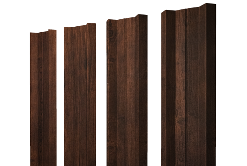 Штакетник М-образный А с прямым резом 0,45 Print Premium Cherry Wood Dark FTC