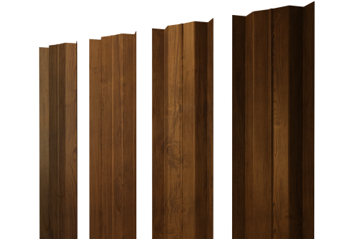 Штакетник М-образный В с прямым резом 0,4 Print Premium Golden Wood Fresh TwinColor