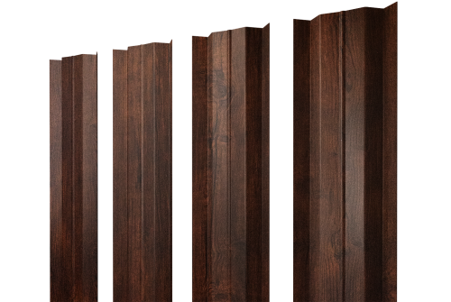 Штакетник М-образный В с прямым резом 0,45 Print-Double Premium Cherry Wood Dark F
