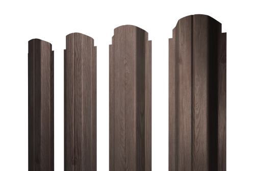 Штакетник П-образный А фигурный 0,45 Print Elite White Wood TwinColor