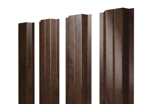 Штакетник П-образный A с прямым резом 0,45 Print Elite Antique Wood TwinColor
