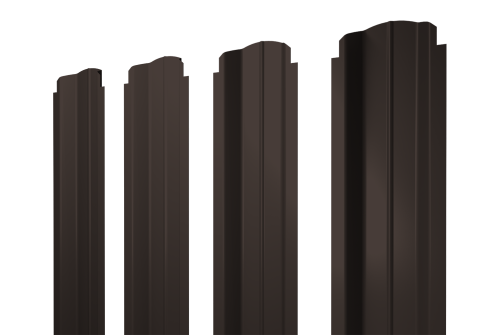 Штакетник П-образный B фигурный 0,5 Satin Matt TX RR 32 темно-коричневый
