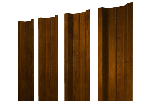 Штакетник П-образный В с прямым резом 0,45 Print Premium Golden Wood Intense FTC
