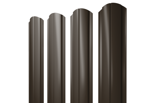 Штакетник Полукруглый Slim фигурный 0,5 GreenCoat Pural BT RR 32 темно-коричневый (RAL 8019 серо-коричневый) — изображение 2