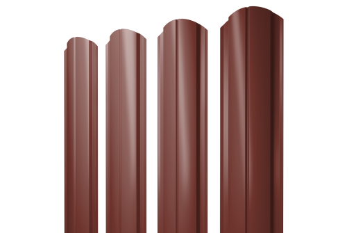 Штакетник Полукруглый Slim фигурный 0,5 Satin RAL 3009 оксидно-красный — изображение 2
