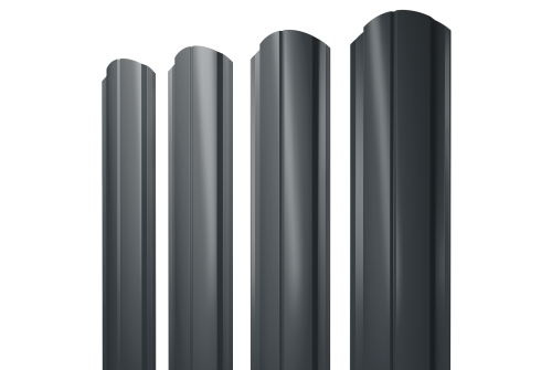 Штакетник Полукруглый Slim фигурный 0,5 Satin RAL 7016 антрацитово-серый — изображение 2