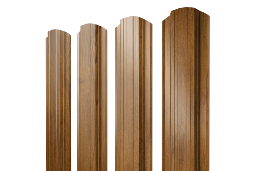 Штакетник Прямоугольный фигурный 0,45 Print-Double Elite Golden Wood