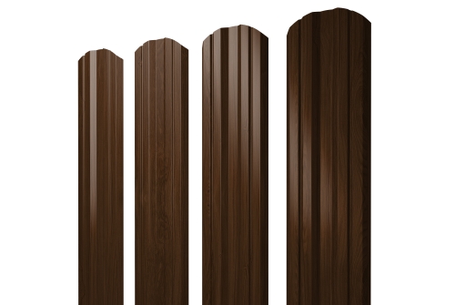Штакетник Twin фигурный 0,45 Print Elite Choco Wood TwinColor