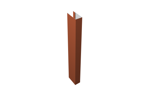 Стойка Texas 0,5 Satin RAL 8004 терракота (для калиток и ворот) (3м)